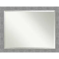45"x35" Bark Rustic Framed Wall Mirror Gray - Amanti Art: Beveled, Polystyrene Frame, No Assembly