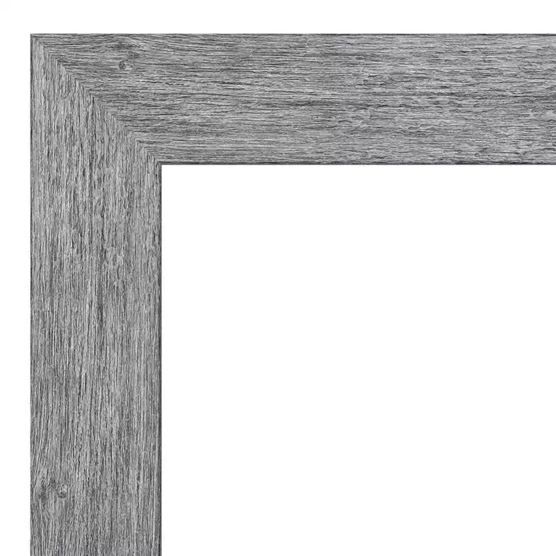 Miroir mural biseauté gris rustique 45 x 35 po avec cadre effet écorce