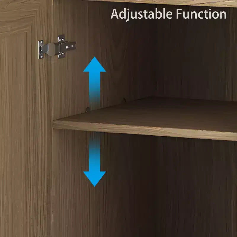 31x31x16 Wood Accent Cabinet in Natural Color, Storage Organizer with Adjustable Shelves for Kitchen Bedroom Entryway Living Room Dinning Room