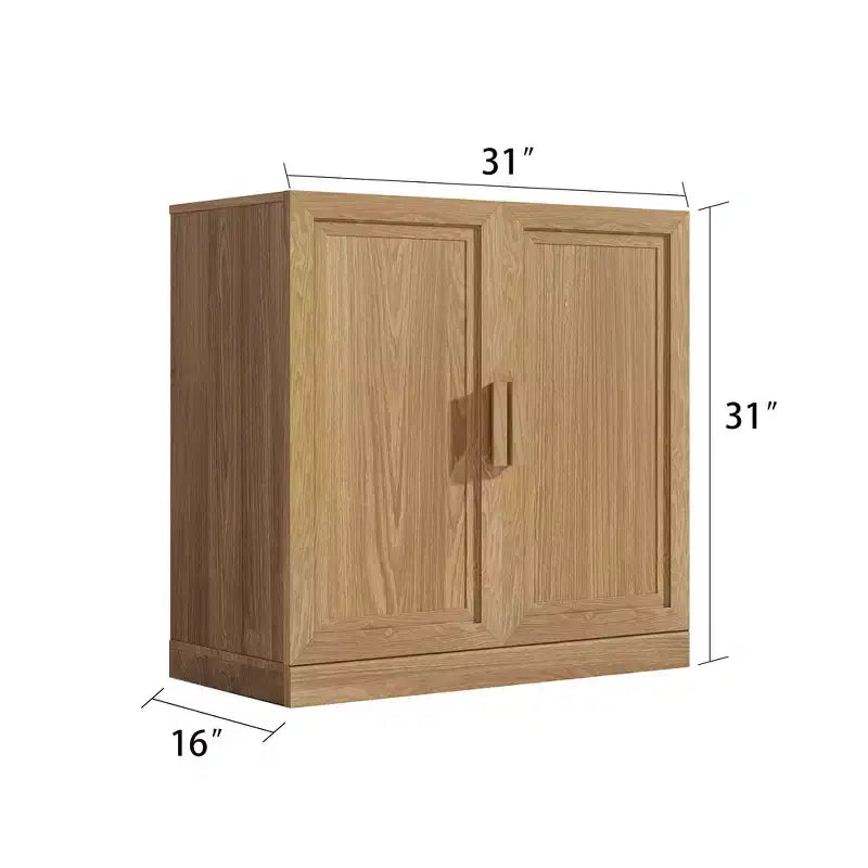 31x31x16 Wood Accent Cabinet in Natural Color, Storage Organizer with Adjustable Shelves for Kitchen Bedroom Entryway Living Room Dinning Room