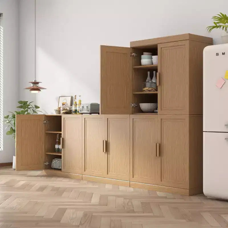 31x31x16 Wood Accent Cabinet in Natural Color, Storage Organizer with Adjustable Shelves for Kitchen Bedroom Entryway Living Room Dinning Room