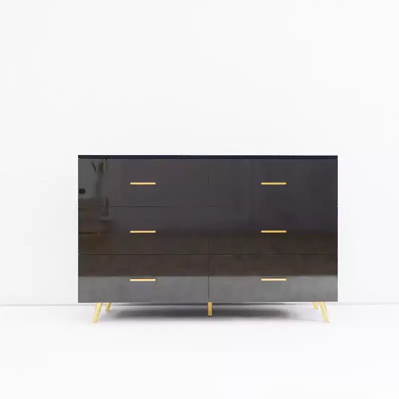 6-Drawer Dresser with Golden Handles and Steel Legs, Spacious Large Drawers, Stylish Storage Chest for Home Organization
