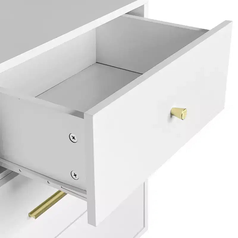 6-Drawer Dresser with Golden Handles and Steel Legs, Spacious Large Drawers, Stylish Storage Chest for Home Organization
