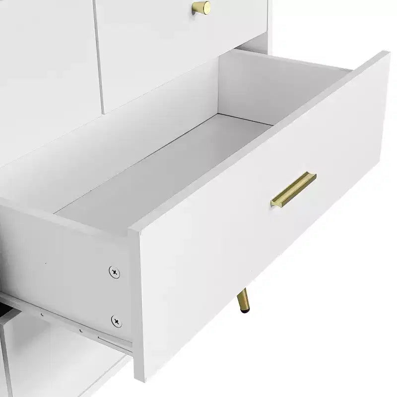 6-Drawer Dresser with Golden Handles and Steel Legs, Spacious Large Drawers, Stylish Storage Chest for Home Organization