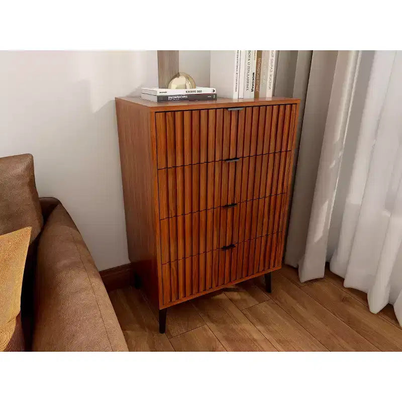 6-Drawer Dresser with Golden Handles and Steel Legs, Spacious Large Drawers, Stylish Storage Chest for Home Organization