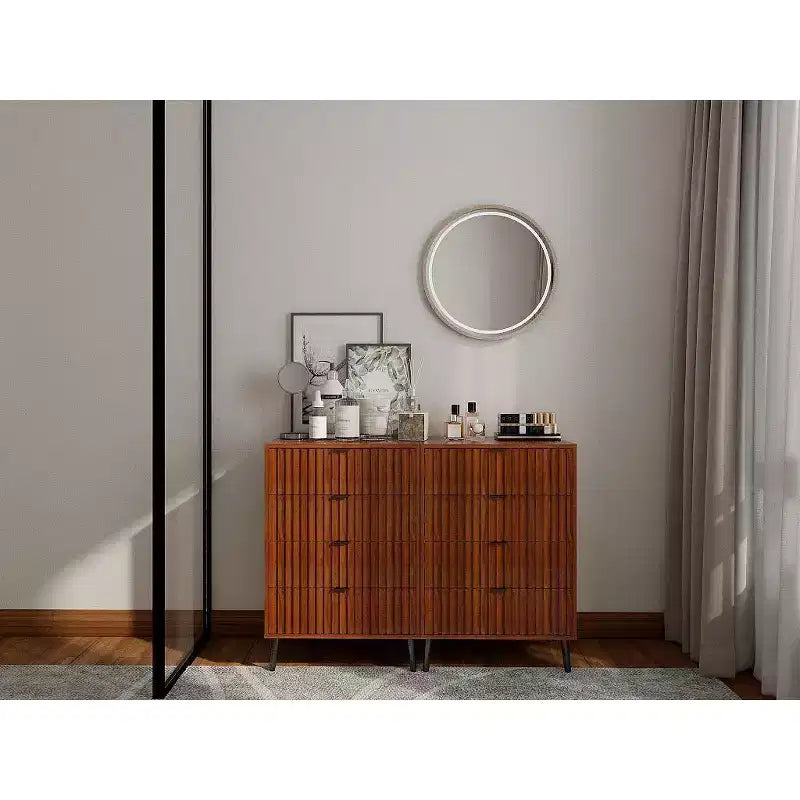 6-Drawer Dresser with Golden Handles and Steel Legs, Spacious Large Drawers, Stylish Storage Chest for Home Organization