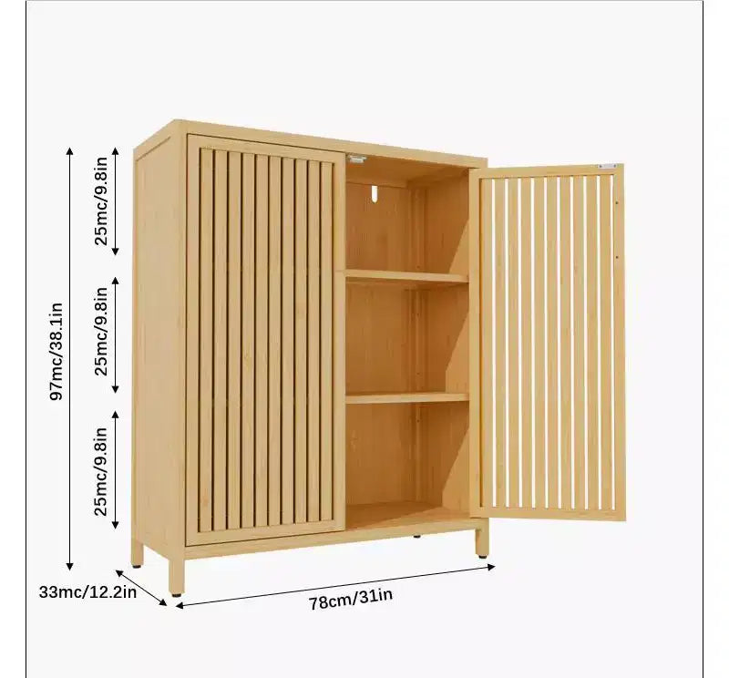 Modern 38.1 Bamboo Storage Cabinet with 2 Doors