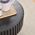 Modern Handcrafted Oval Coffee Table, 44L with Sturdy Pedestal, Space-Saving Drum Center Table for Small Living Room Office