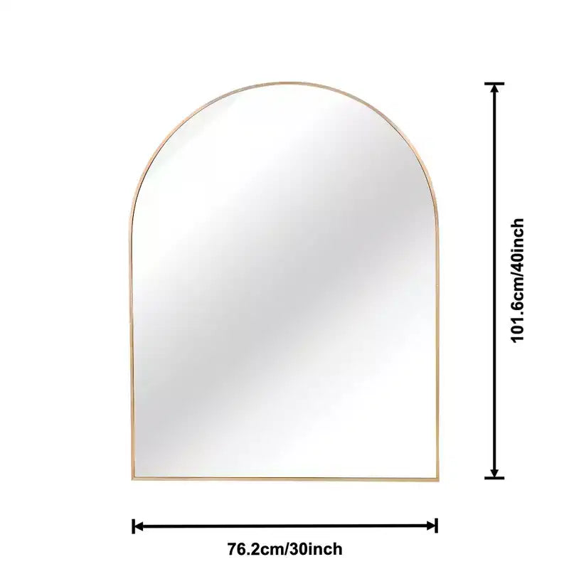 Whisen 30x40 Inch Arched Bathrrom Wall Mirror, Premium HD Glass, Brushed Aluminum Frame