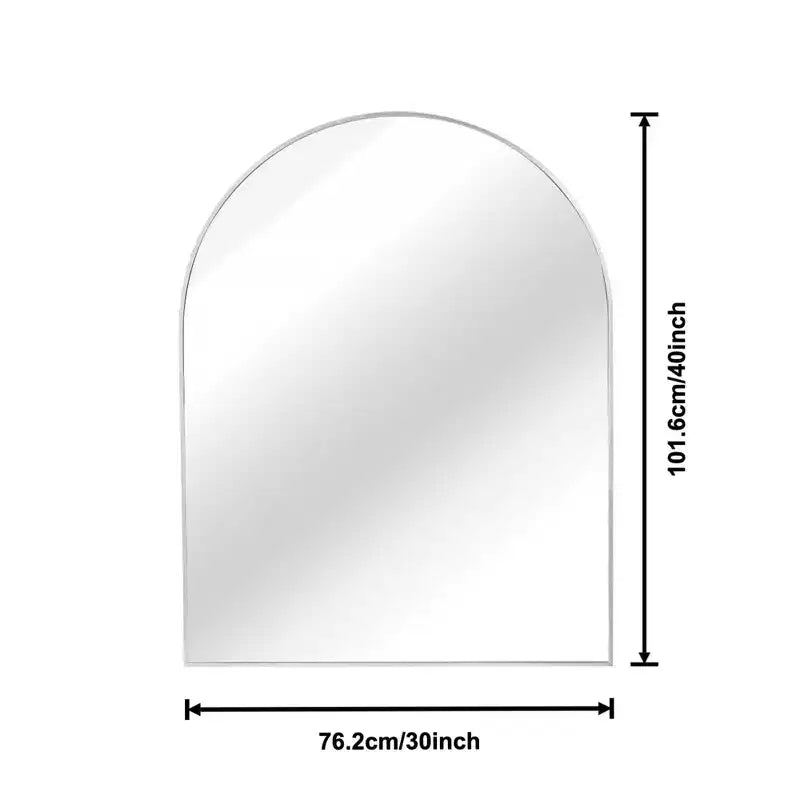 Whisen 30x40 Inch Arched Bathrrom Wall Mirror, Premium HD Glass, Brushed Aluminum Frame