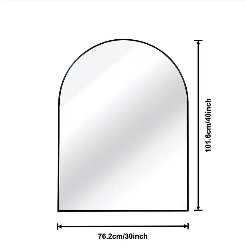 Whisen 30x40 Inch Arched Bathrrom Wall Mirror, Premium HD Glass, Brushed Aluminum Frame