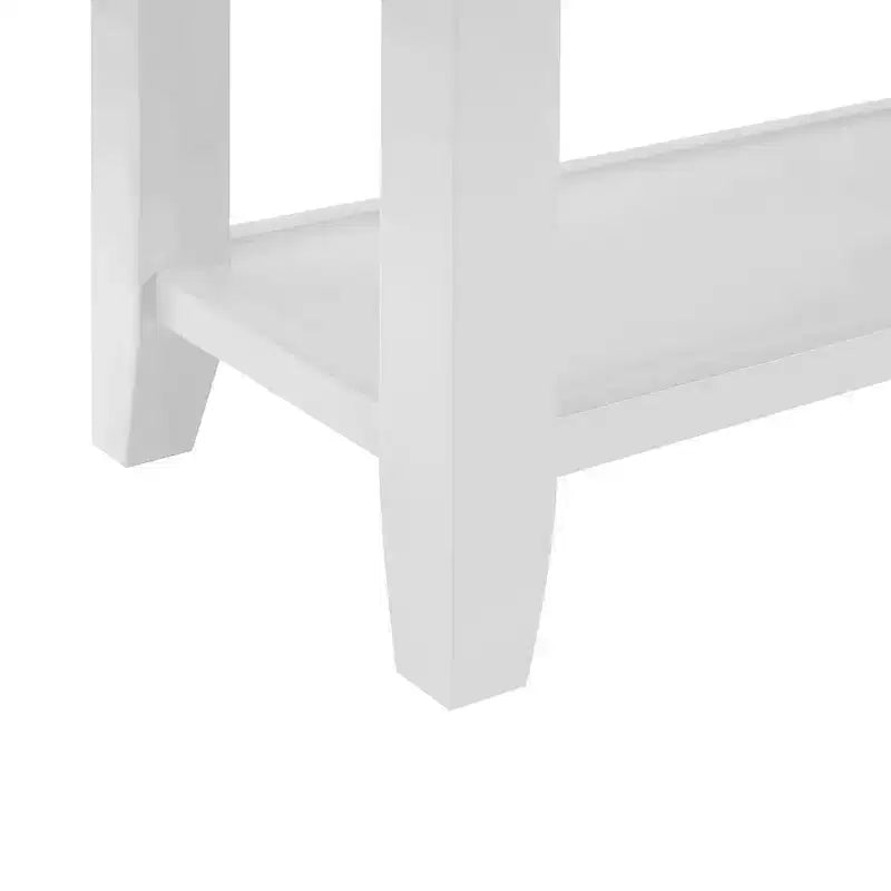 42" Console Table with Two Open Shelves, Pine Solid Wood Frame and Legs