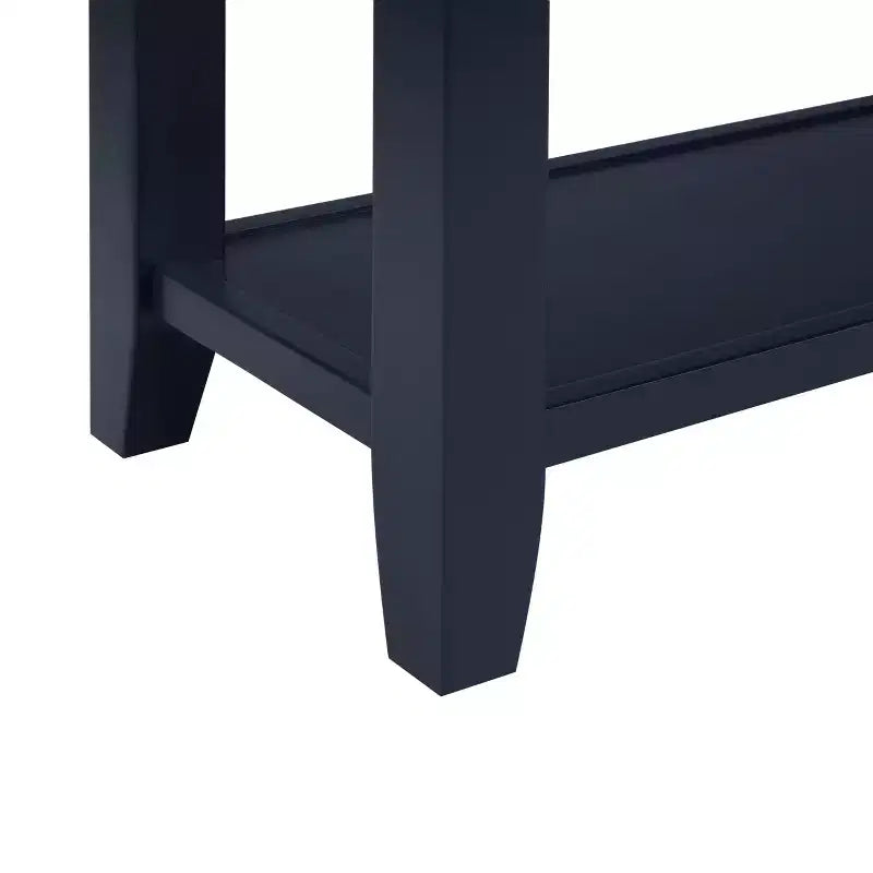 42" Console Table with Two Open Shelves, Pine Solid Wood Frame and Legs