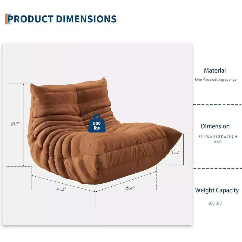 Bean Bag Couch with Deep Seat, Upholstered Sofa for Living Room Bedroom