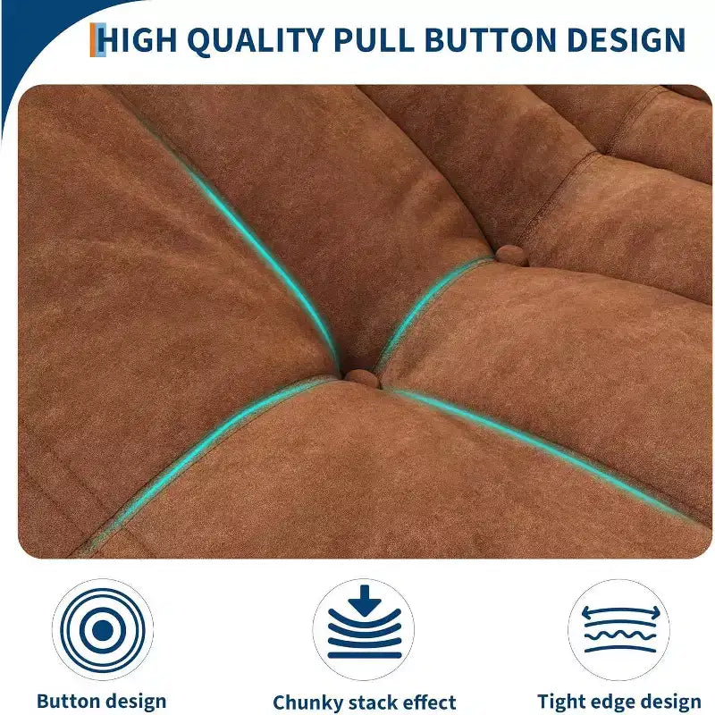 Bean Bag Couch with Deep Seat, Upholstered Sofa for Living Room Bedroom
