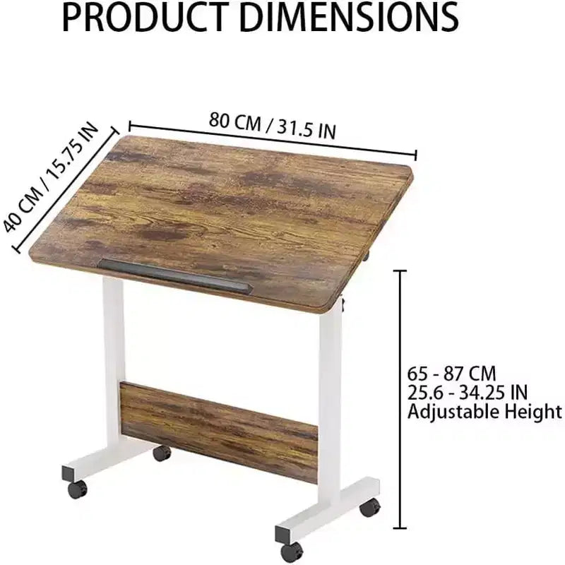31.5 Mobile Standing Desk - Height Adjustable Computer Table with Wheels, Foldable Sit-Stand Workstation