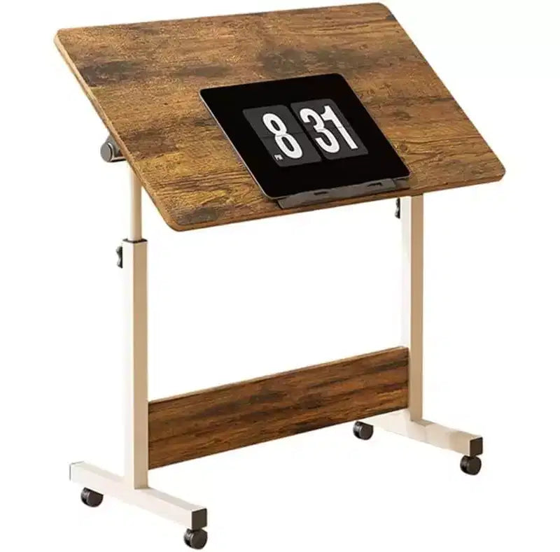 31.5 Mobile Standing Desk - Height Adjustable Computer Table with Wheels, Foldable Sit-Stand Workstation