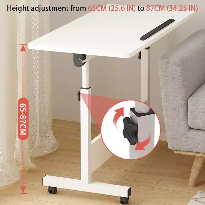 31.5 Mobile Standing Desk - Height Adjustable Computer Table with Wheels, Foldable Sit-Stand Workstation