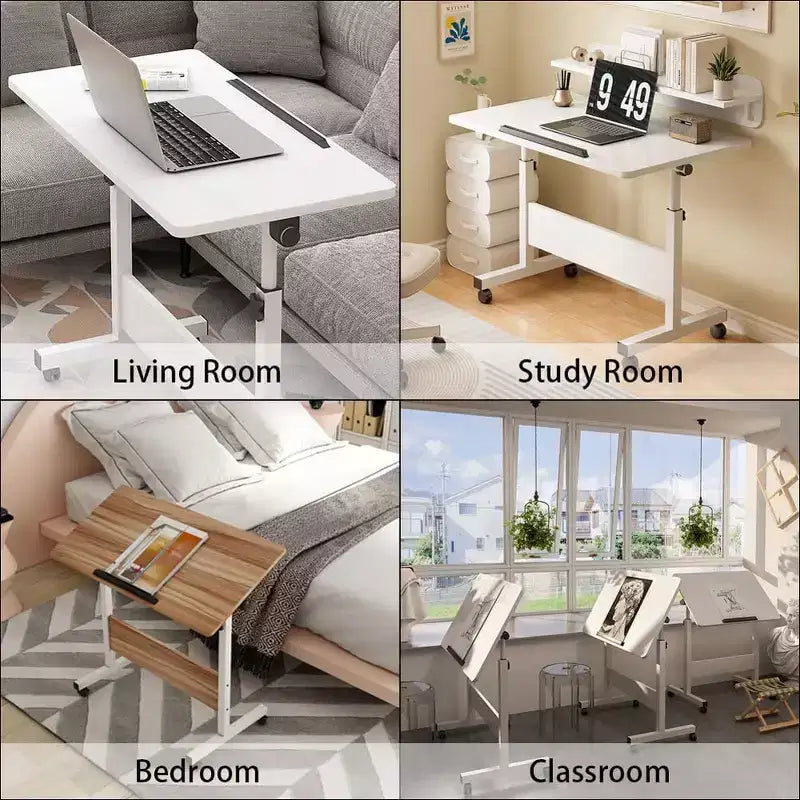 31.5 Mobile Standing Desk - Height Adjustable Computer Table with Wheels, Foldable Sit-Stand Workstation