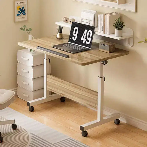 31.5 Mobile Standing Desk - Height Adjustable Computer Table with Wheels, Foldable Sit-Stand Workstation