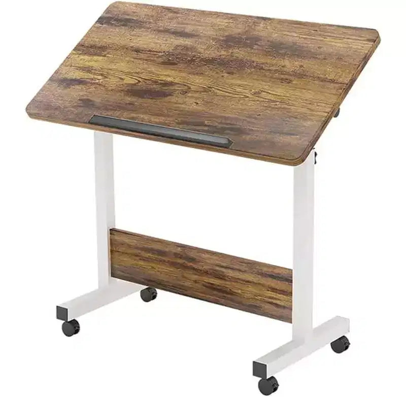 31.5 Mobile Standing Desk - Height Adjustable Computer Table with Wheels, Foldable Sit-Stand Workstation