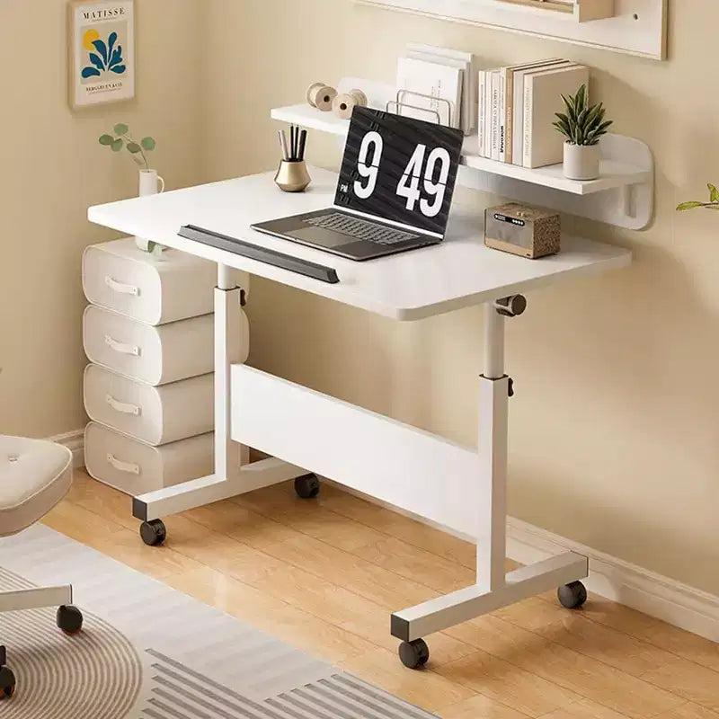 31.5 Mobile Standing Desk - Height Adjustable Computer Table with Wheels, Foldable Sit-Stand Workstation