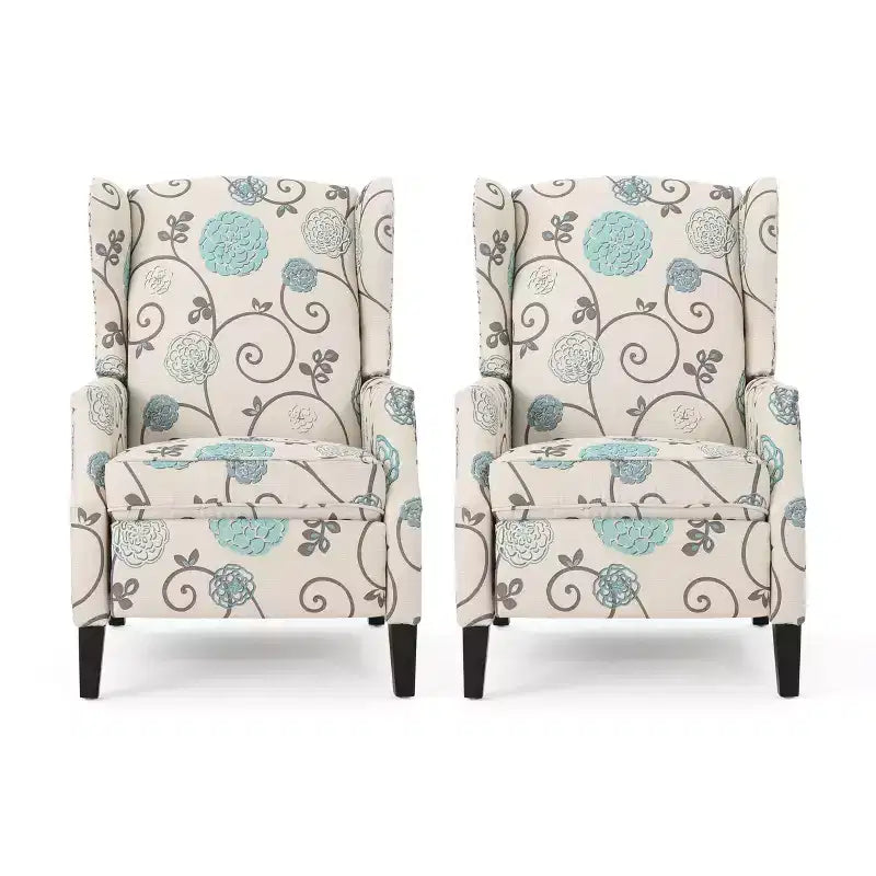 Contemporary Fabric Pushback Recliner