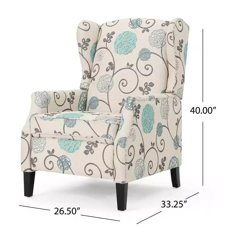 Contemporary Fabric Pushback Recliner