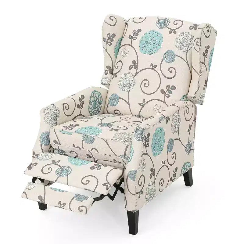 Contemporary Fabric Pushback Recliner