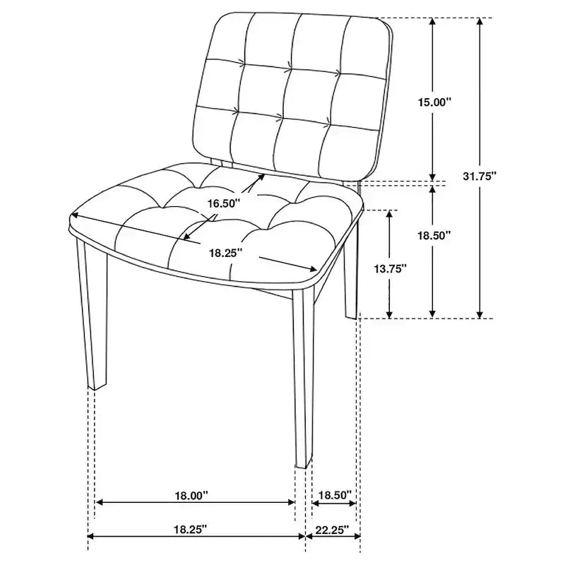 Upholstered Dining Side Chair Walnut