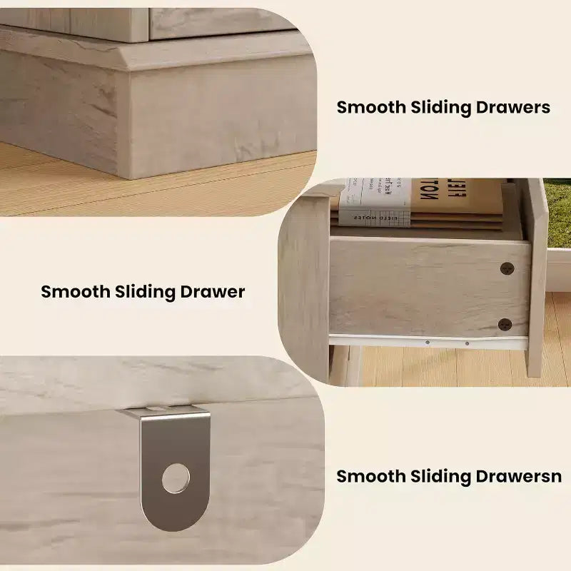 8-Drawer Wide Dresser - Wood Storage Chest for Bedroom & Living Room