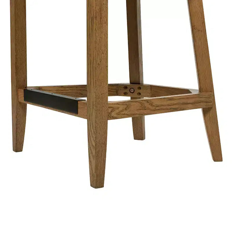 Jennifer Taylor Home Charleston 27 Cane Performance Fabric Upholstered Oak Counter Stool, Taupe Beige Textured Weave