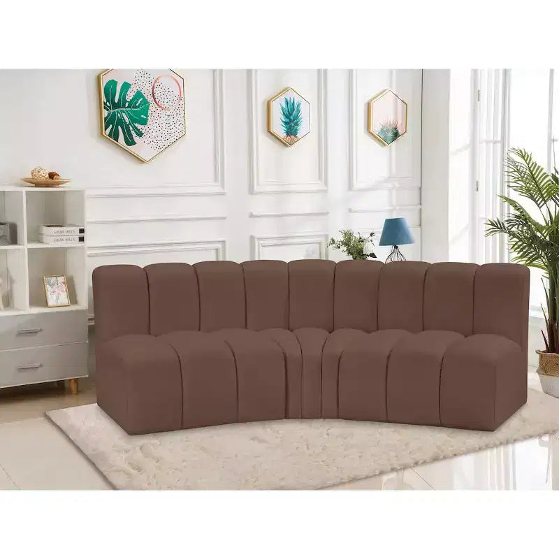 Arc Brown Vegan Leather Sofa