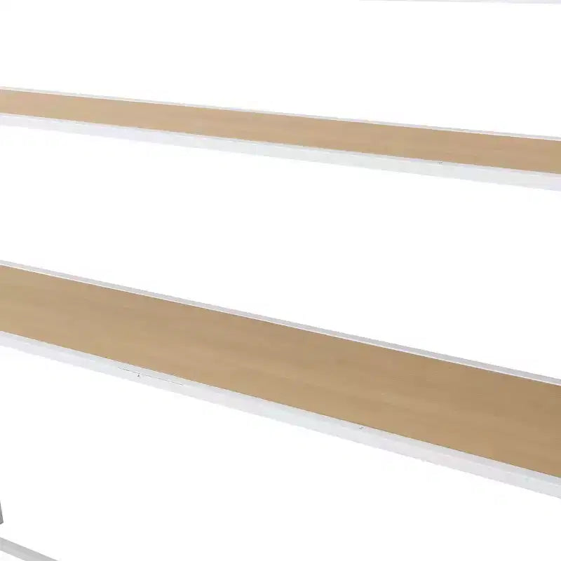 Metal Loft Bed with Storage Staircase and 3-Tier Shelves, Steel Bed Frame with Built-in Desk for Bedroom
