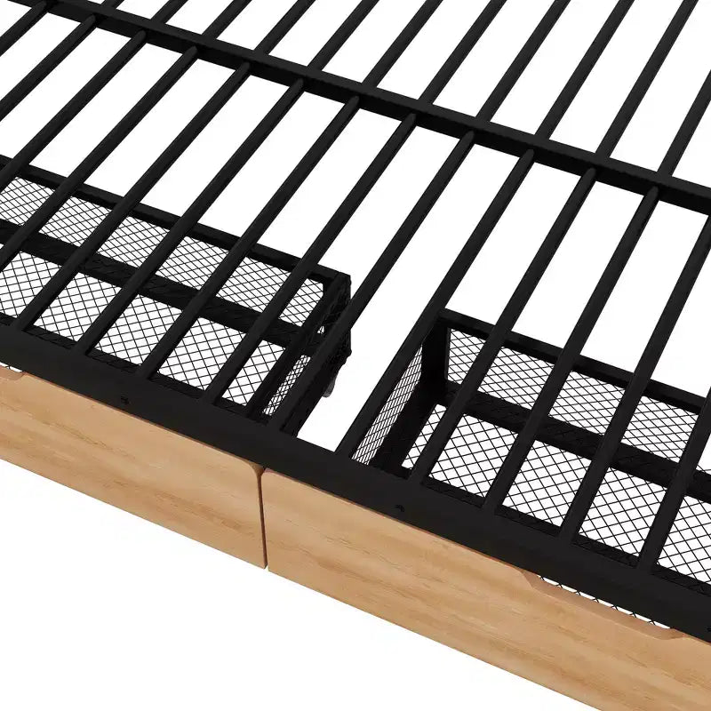 Metal Full over Full Bunk Bed with Storage Drawers, Black