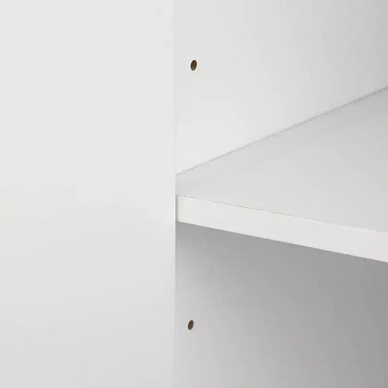 Sideboard Cabinet with 4 Doors, Adjustable Shelves, Metal Handles and Legs for Living Room, White