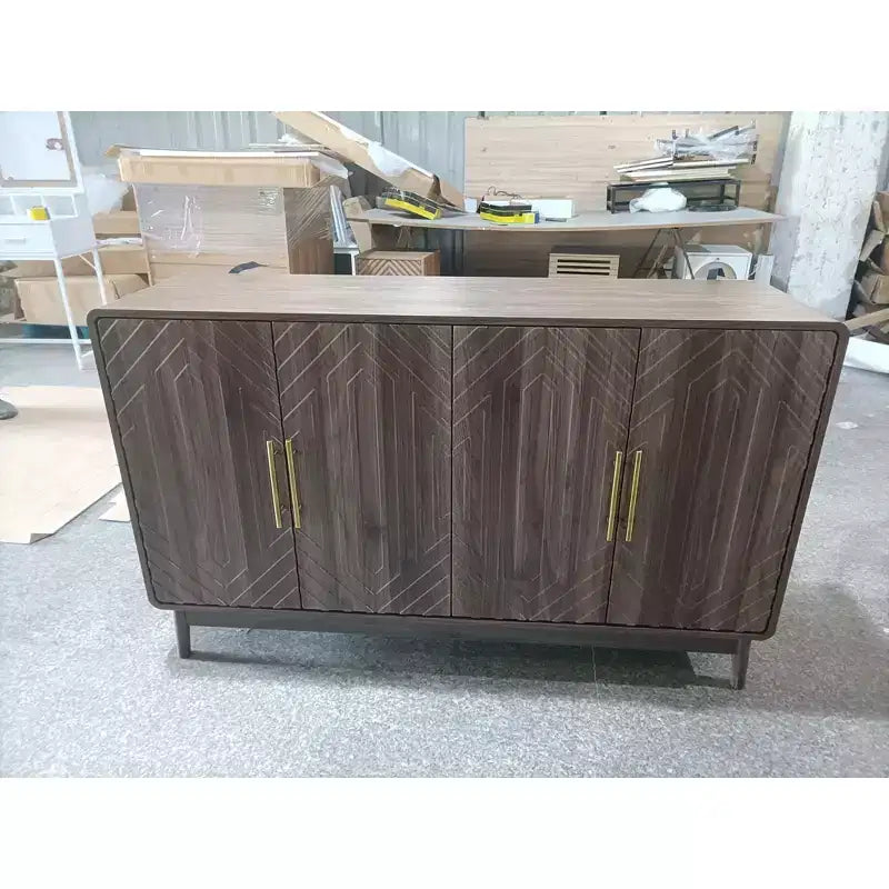 Sideboard Buffet Cabinet, Accent Cabinet with 4 Doors and 4 Adjustable Shelves, Storage Cabinet for Living Room, Entryway, Hallway, Nature