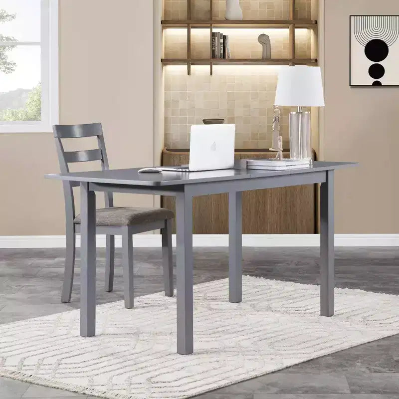 Farmhouse Dining Chair — Solid Wood Legs, High Ladder Back, Anti-Slip Feet