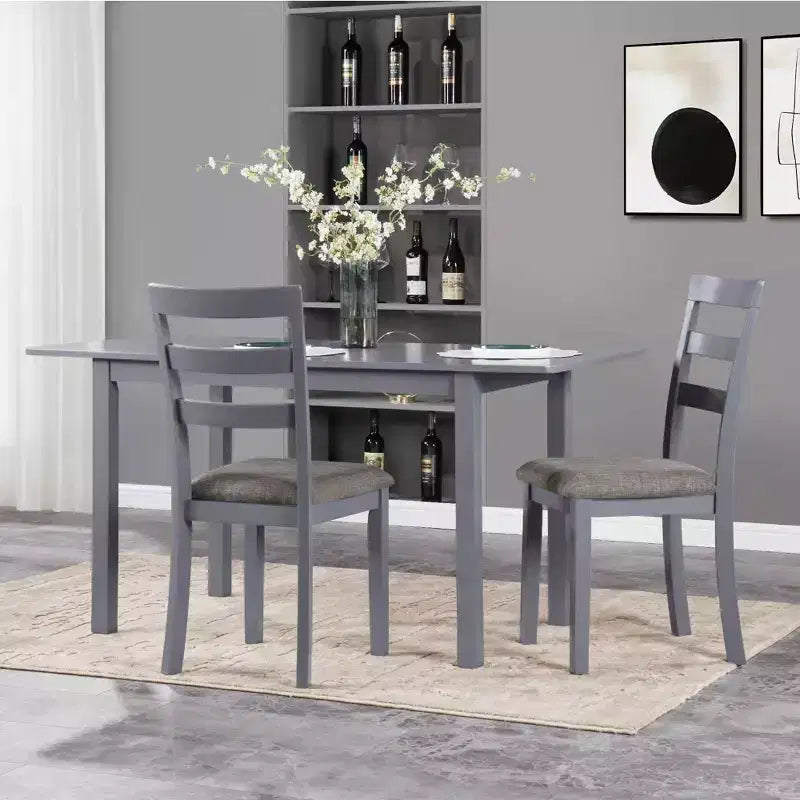 Farmhouse Dining Chair — Solid Wood Legs, High Ladder Back, Anti-Slip Feet