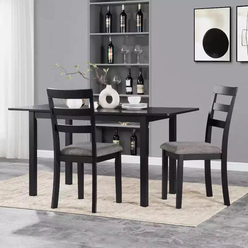 Farmhouse Dining Chair — Solid Wood Legs, High Ladder Back, Anti-Slip Feet