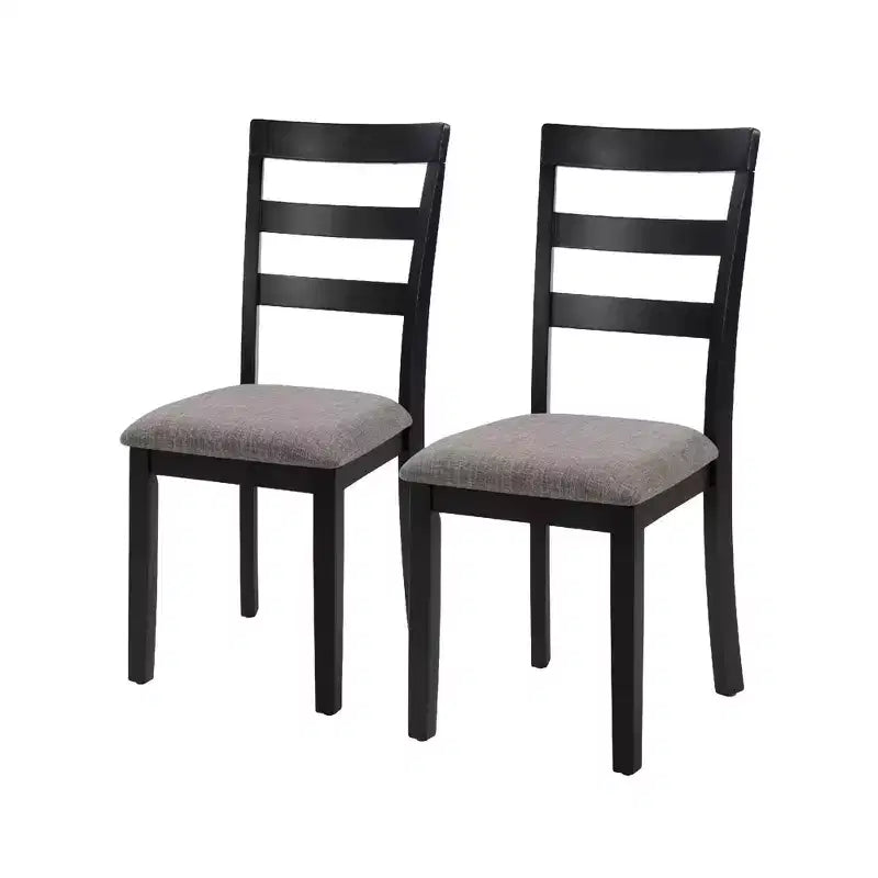 Set of 2 Farmhouse Dining Chairs  Solid-Wood Legs, High Ladder Back, Anti-Slip Feet Kitchen & Dining Room Side Chairs