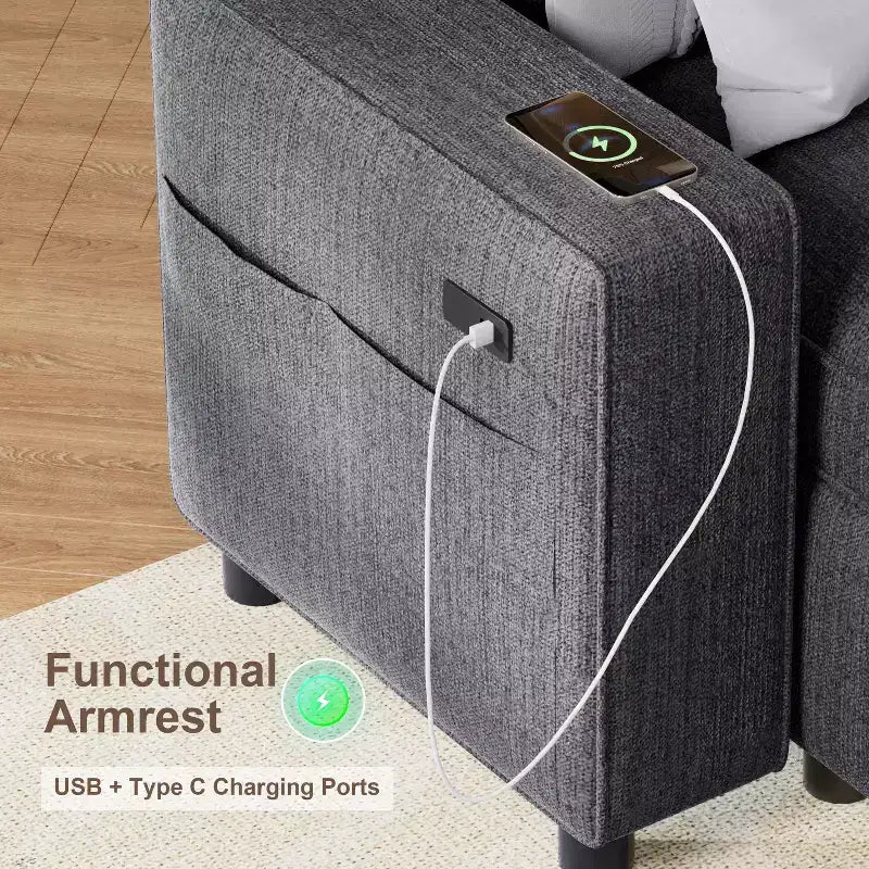 Dyonery convertible broaching machine has a backrest with 5 adjustable Settings, comes with usb charging, and has side pockets
