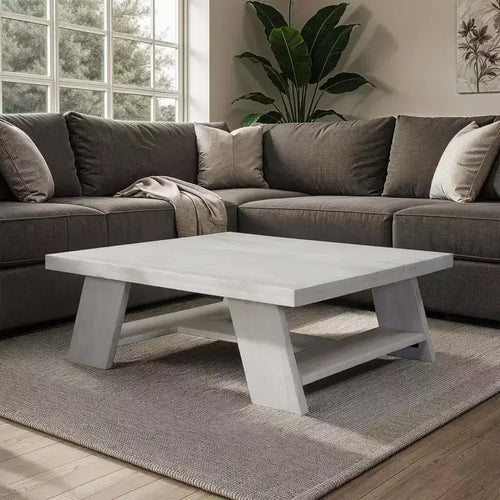 Royal Hampton 40 Square Coffee Table | Mango Wood | Bold Angled Legs