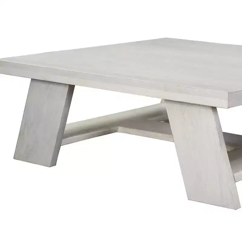 40" Square Coffee Table | Mango Wood | Bold Angled Legs