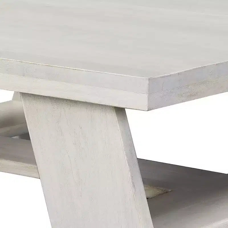 40" Square Coffee Table | Mango Wood | Bold Angled Legs