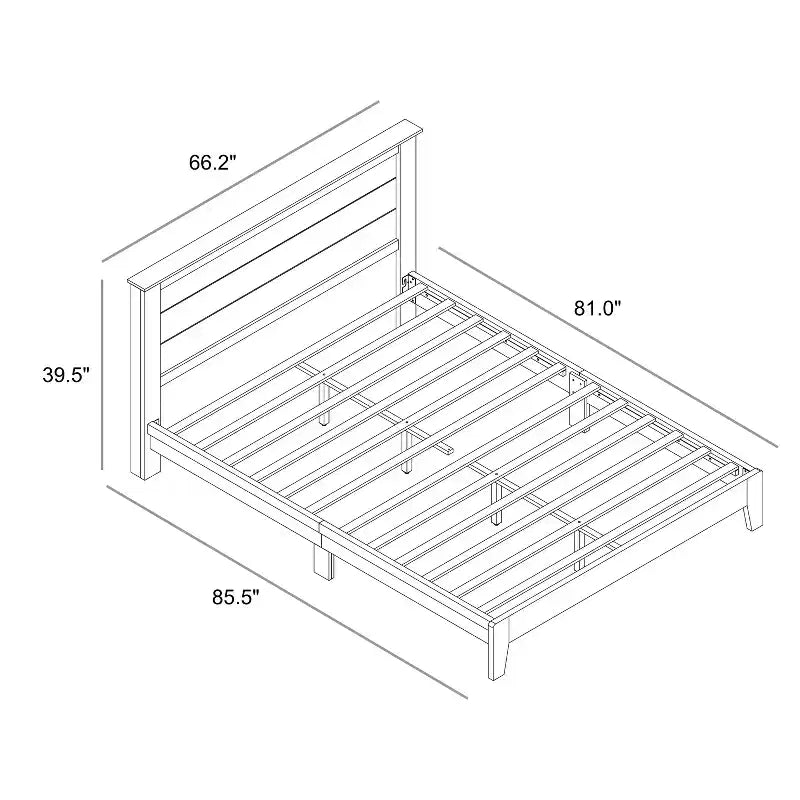 Queen Bed with Headboard Amber Walnut