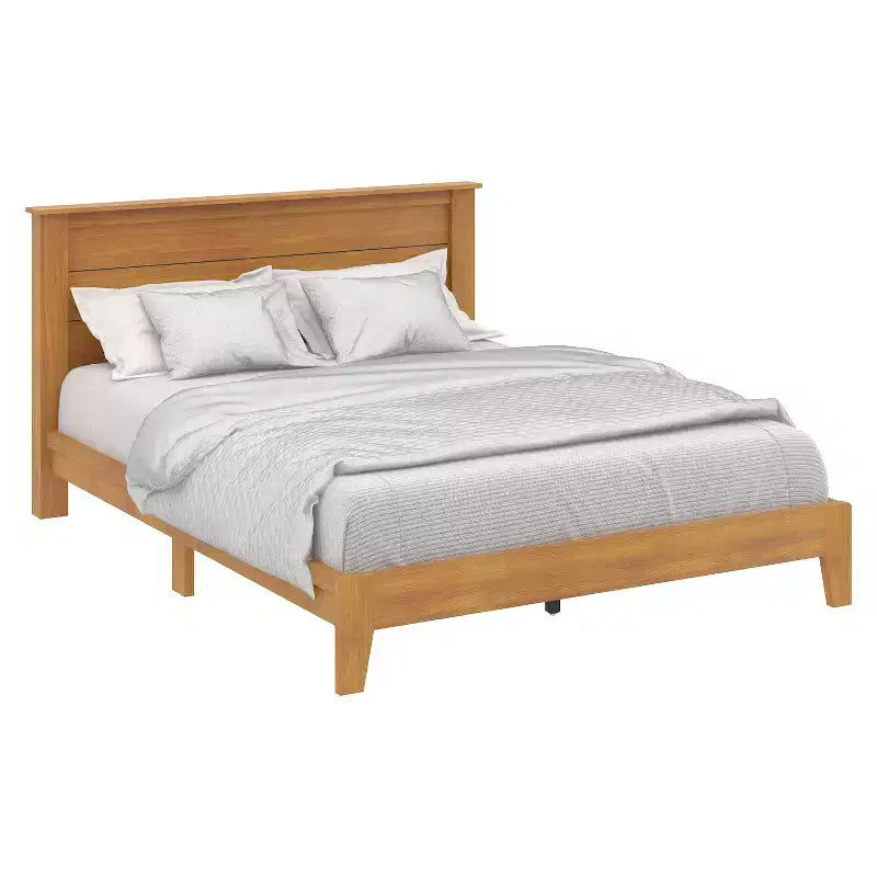 Queen Bed with Headboard Amber Walnut
