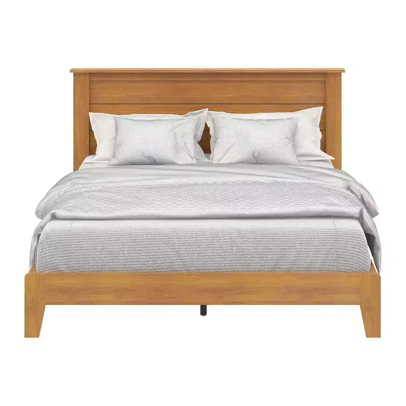 Queen Bed with Headboard Amber Walnut