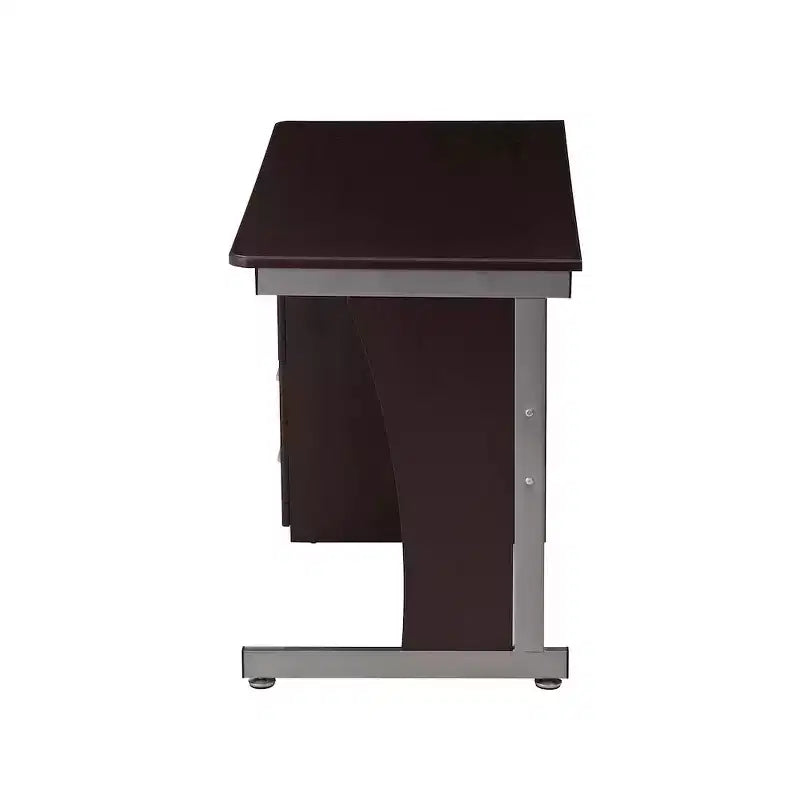 Bureau informatique de 48 po avec piédestal à 3 tiroirs et surface de travail surélevée