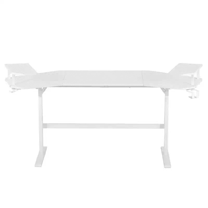 Bureau de jeu de 179 cm avec deux étagères pour moniteur, porte-gobelet et support d'accessoires